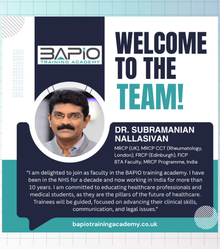 BTA Welcomes Dr. Subramanian Nallasivan