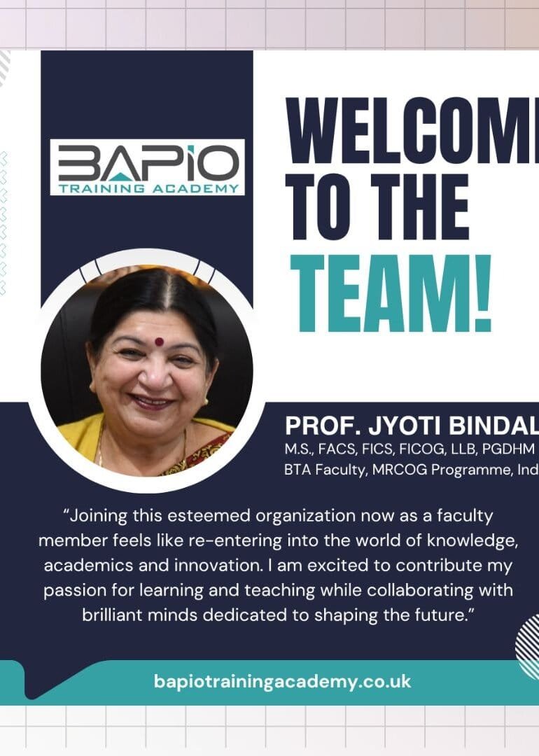 BTA Welcome's Prof Jyoti Bindal