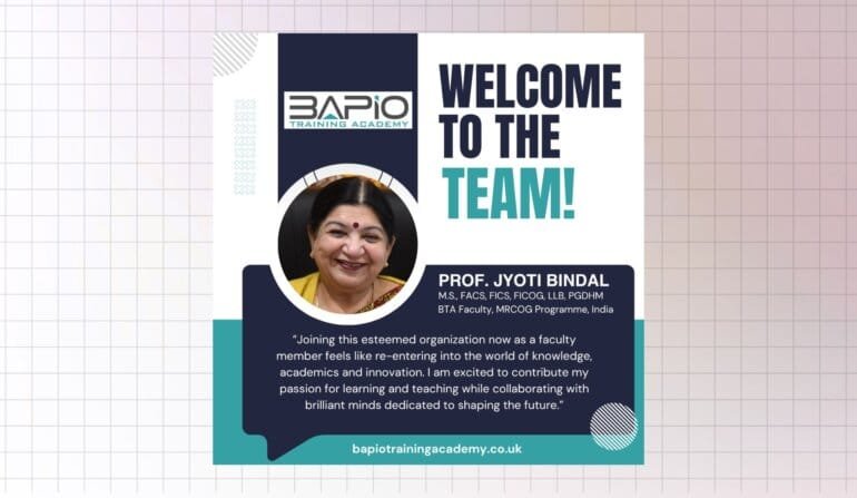 BTA Welcome's Prof Jyoti Bindal