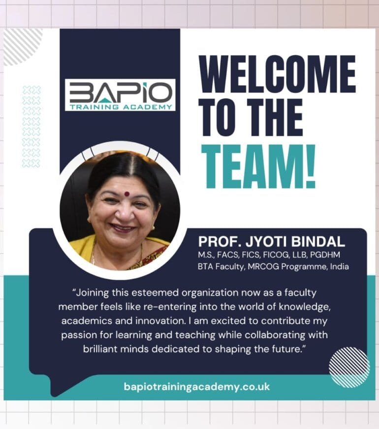 BTA Welcome's Prof Jyoti Bindal