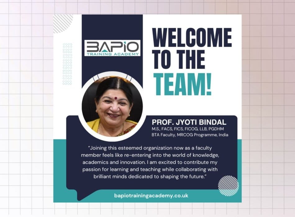 BTA Welcome's Prof Jyoti Bindal