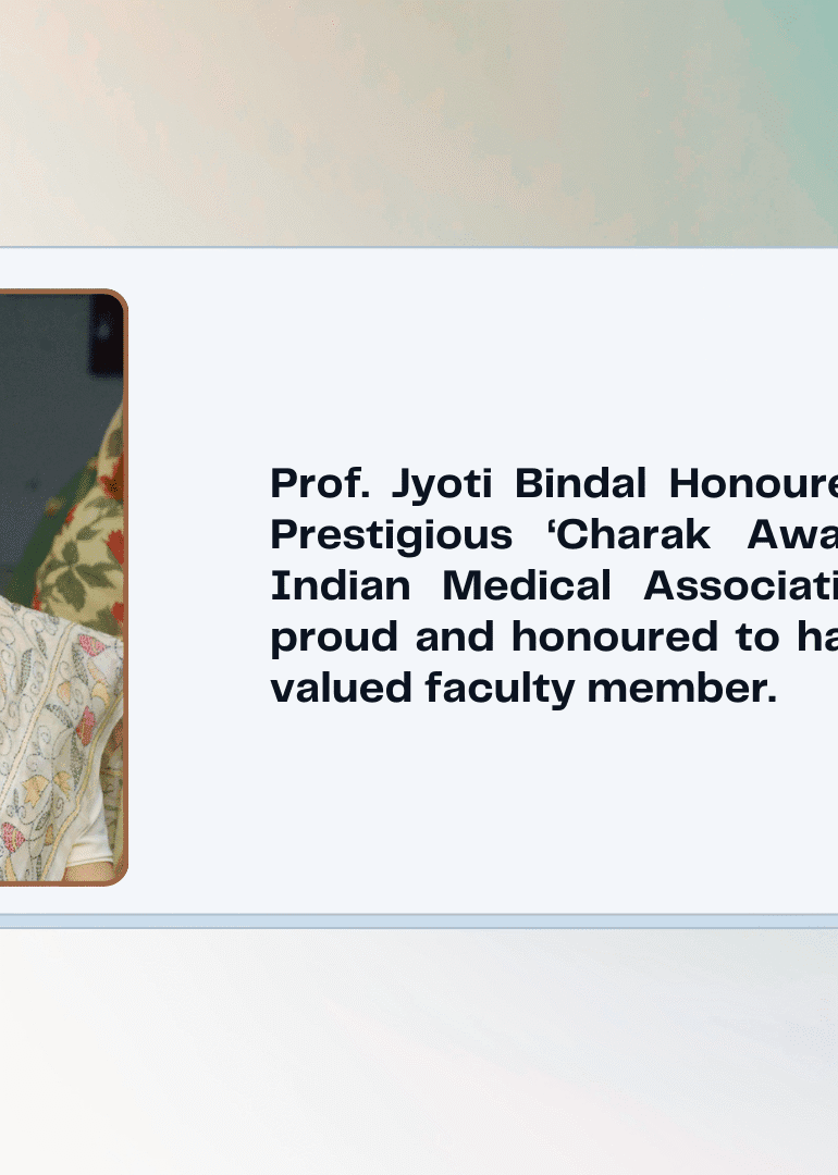 Indore: Dr Jyoti Bindal Honoured With Prestigious ‘Charak Award’ By Indian Medical Association