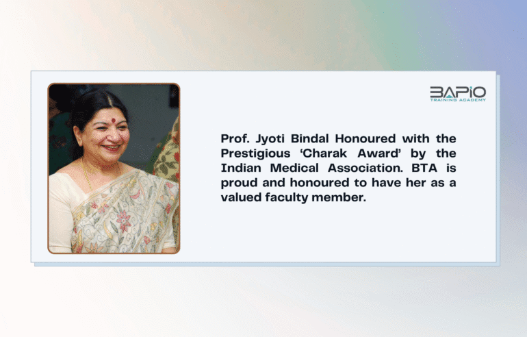 Indore: Dr Jyoti Bindal Honoured With Prestigious ‘Charak Award’ By Indian Medical Association