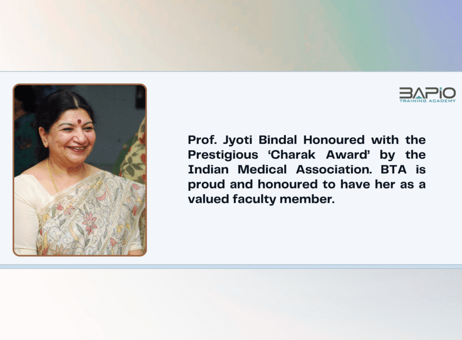 Indore: Dr Jyoti Bindal Honoured With Prestigious ‘Charak Award’ By Indian Medical Association